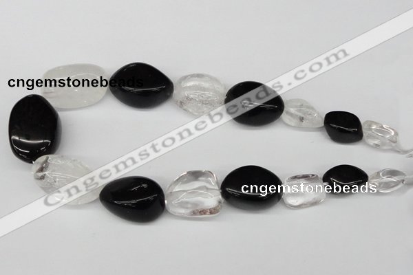 CNG79 15.5 inches 10*20mm - 20*30mm nuggets crystal & agate beads