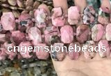 CNG7905 13*18mm - 15*25mm faceted freeform rhodochrosite beads