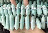 CNG7926 15.5 inches 10*25mm - 12*45mm faceted nuggets amazonite beads