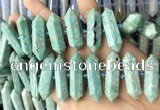CNG7927 15.5 inches 10*25mm - 12*45mm faceted nuggets amazonite beads