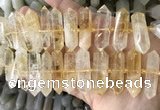 CNG7931 15.5 inches 10*22mm - 12*45mm faceted nuggets citrine beads