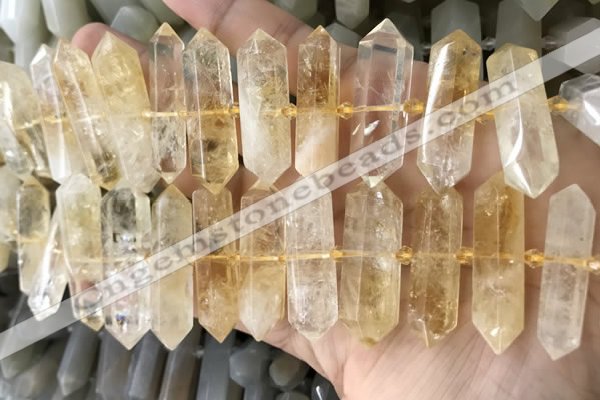 CNG7931 15.5 inches 10*22mm - 12*45mm faceted nuggets citrine beads