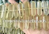 CNG7941 10*22mm - 12*45mm faceted nuggets lemon quartz beads