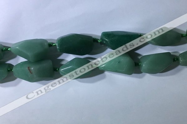 CNG7961 15.5 inches 15*25mm - 20*40mm nuggets green aventurine beads