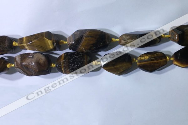 CNG7963 15.5 inches 15*25mm - 20*40mm nuggets yellow tiger eye beads