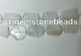 CNG7970 25*30mm - 35*45mm freeform white crystal slab beads