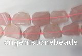 CNG7971 25*30mm - 35*45mm freeform rose quartz slab beads