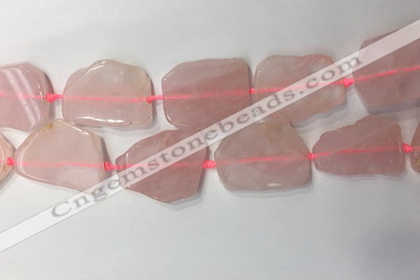 CNG7971 25*30mm - 35*45mm freeform rose quartz slab beads