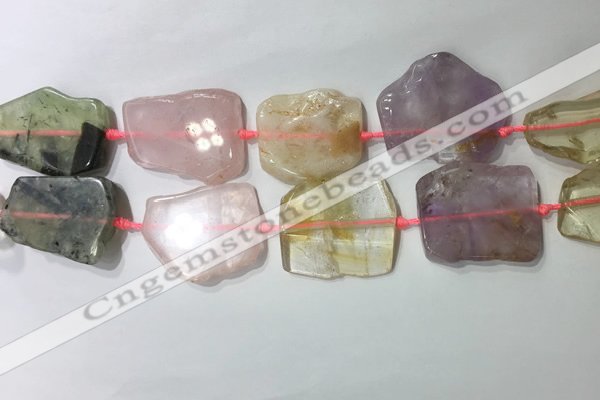 CNG7978 25*30mm - 35*45mm freeform mixed quartz slab beads