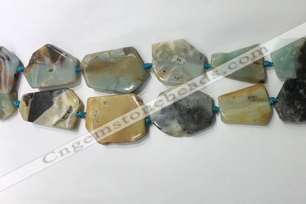 CNG7980 25*30mm - 35*45mm freeform amazonite slab beads