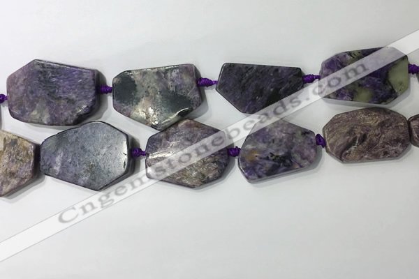 CNG7982 25*30mm - 35*45mm freeform charoite slab beads