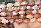 CNG7994 12*16mm - 13*18mm faceted nuggets pink Botswana agate beads