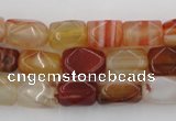 CNG800 15.5 inches 8*12mm faceted nuggets agate gemstone beads
