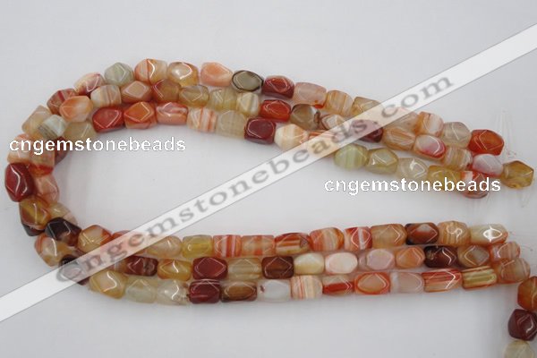 CNG800 15.5 inches 8*12mm faceted nuggets agate gemstone beads