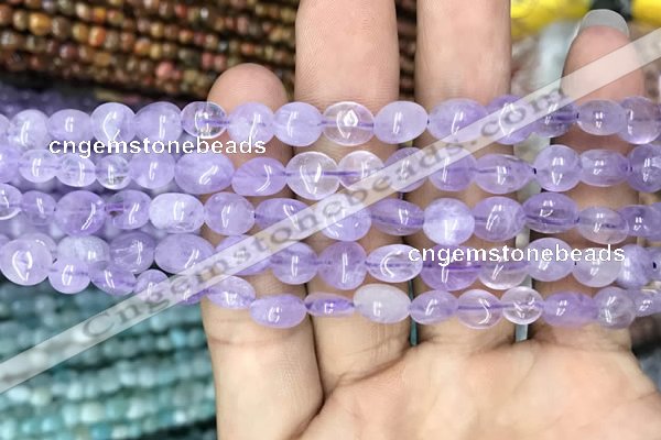 CNG8002 15.5 inches 6*8mm nuggets light lavender amethyst beads