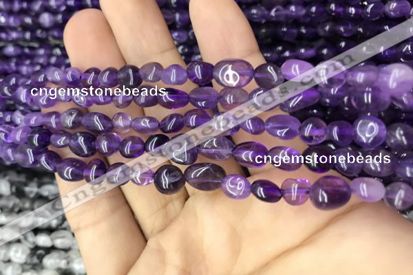 CNG8004 15.5 inches 6*8mm nuggets amethyst beads wholesale