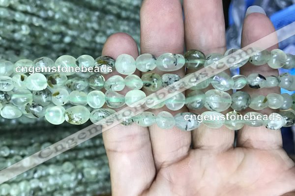 CNG8008 15.5 inches 6*8mm nuggets green rutilated quartz beads