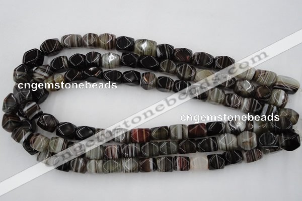 CNG801 15.5 inches 8*12mm faceted nuggets agate gemstone beads