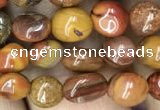 CNG8022 15.5 inches 6*8mm nuggets red moss agate beads