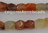 CNG803 15.5 inches 9*12mm faceted nuggets agate gemstone beads