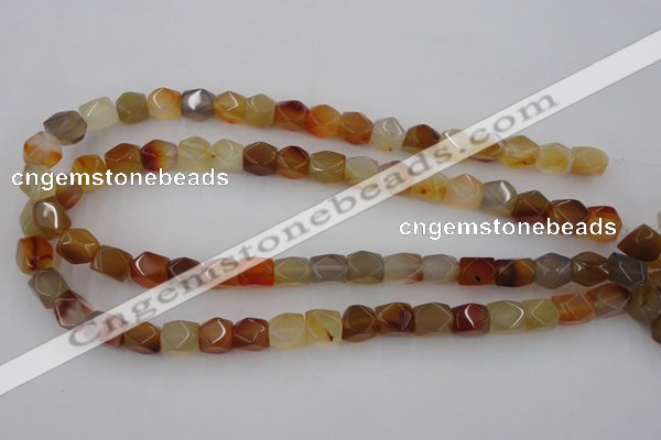 CNG803 15.5 inches 9*12mm faceted nuggets agate gemstone beads