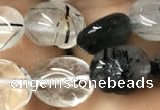 CNG8036 15.5 inches 8*10mm nuggets black rutilated quartz beads