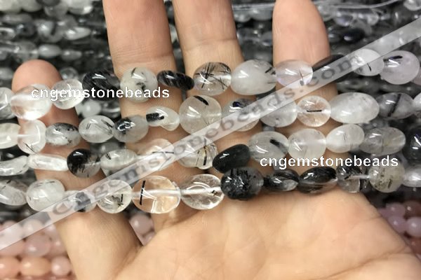 CNG8036 15.5 inches 8*10mm nuggets black rutilated quartz beads