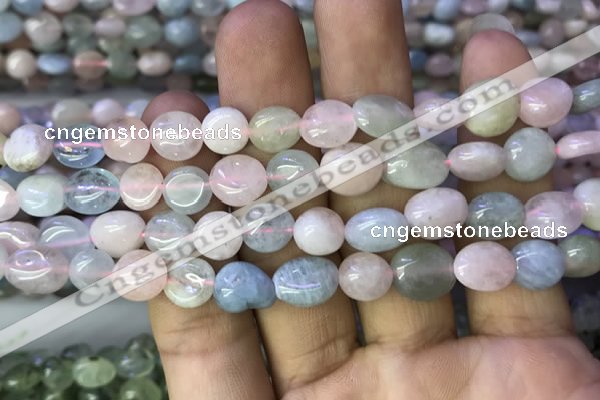 CNG8037 15.5 inches 8*10mm nuggets morganite beads wholesale