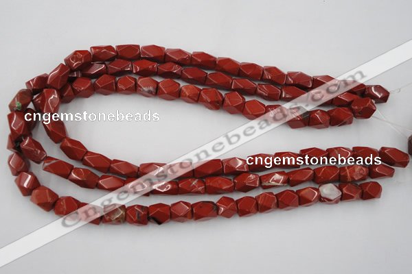 CNG809 15.5 inches 9*13mm faceted nuggets red jasper beads