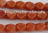 CNG811 15.5 inches 9*12mm faceted nuggets red aventurine beads