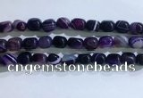 CNG8132 15.5 inches 8*12mm nuggets striped agate beads wholesale