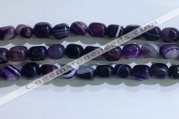 CNG8132 15.5 inches 8*12mm nuggets striped agate beads wholesale