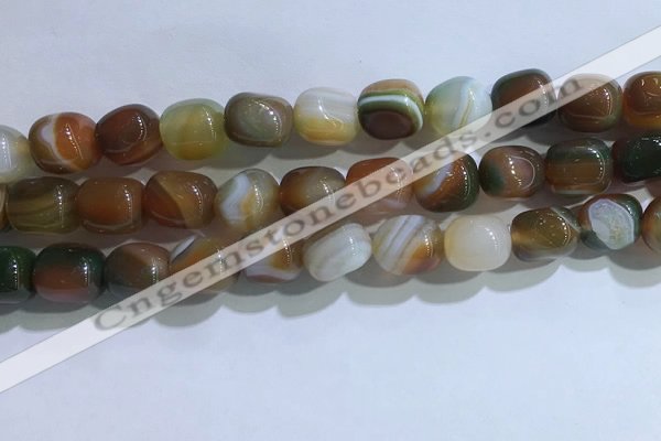 CNG8141 15.5 inches 8*12mm nuggets striped agate beads wholesale