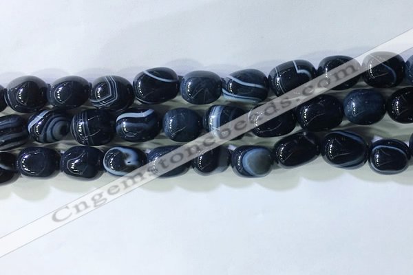 CNG8144 15.5 inches 8*12mm nuggets striped agate beads wholesale