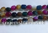 CNG8145 15.5 inches 8*12mm nuggets striped agate beads wholesale