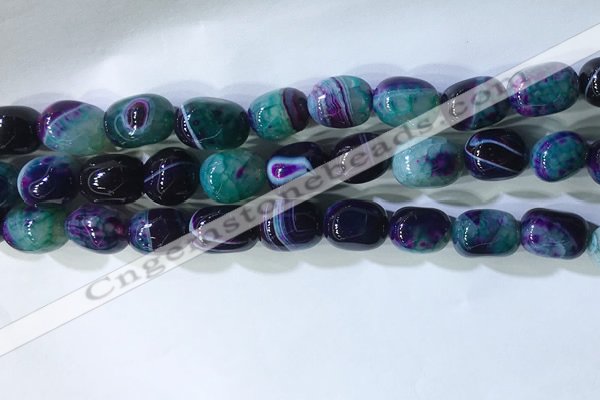 CNG8146 15.5 inches 8*12mm nuggets striped agate beads wholesale