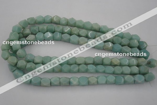 CNG819 15.5 inches 9*12mm faceted nuggets amazonite beads