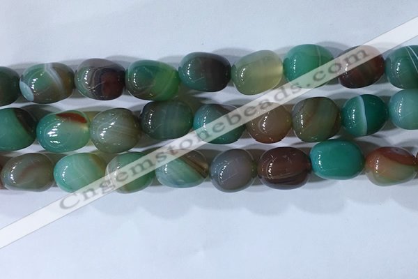 CNG8192 15.5 inches 10*14mm nuggets striped agate beads wholesale