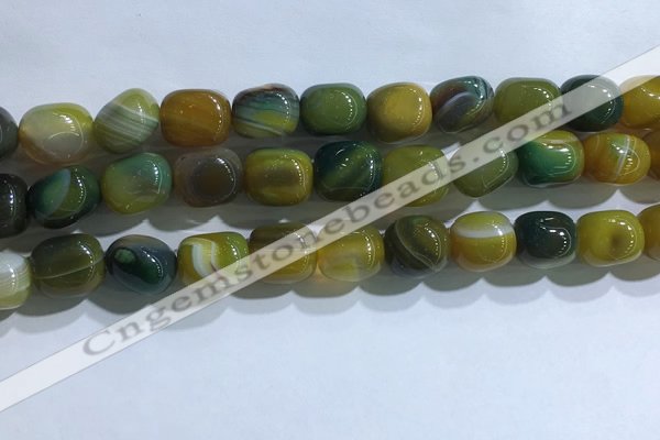 CNG8193 15.5 inches 10*14mm nuggets striped agate beads wholesale