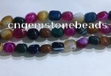 CNG8199 15.5 inches 10*14mm nuggets striped agate beads wholesale