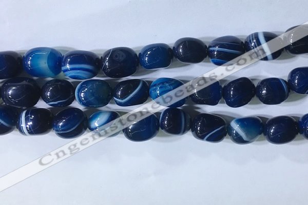 CNG8231 15.5 inches 12*16mm nuggets striped agate beads wholesale