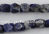 CNG825 15.5 inches 9*12mm faceted nuggets sodalite gemstone beads