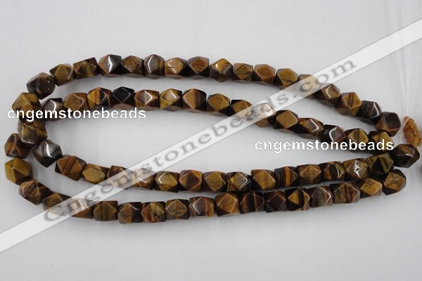 CNG826 15.5 inches 9*12mm faceted nuggets yellow tiger eye beads