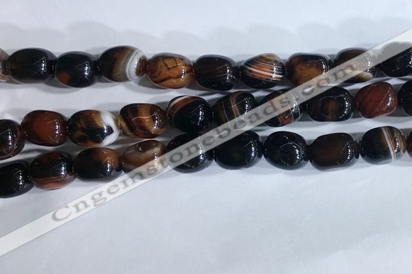 CNG8279 15.5 inches 13*18mm nuggets striped agate beads wholesale