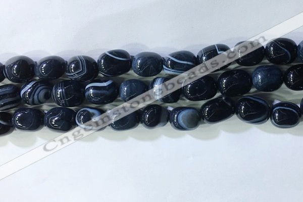 CNG8281 15.5 inches 13*18mm nuggets striped agate beads wholesale