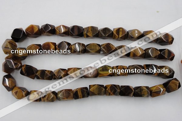 CNG831 15.5 inches 13*18mm faceted nuggets yellow tiger eye beads