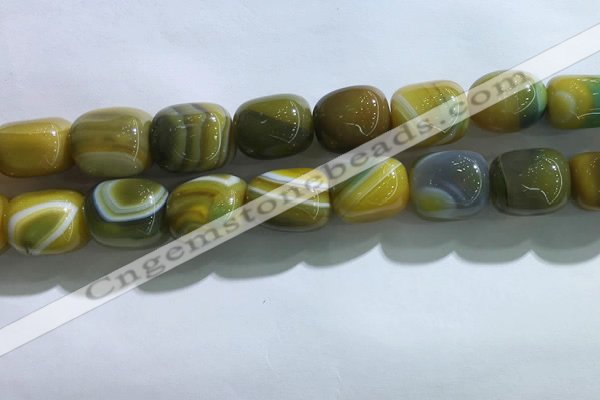 CNG8312 15.5 inches 15*20mm nuggets striped agate beads wholesale