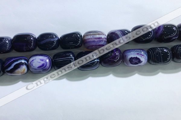 CNG8313 15.5 inches 15*20mm nuggets striped agate beads wholesale