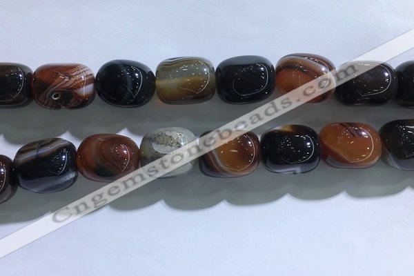 CNG8319 15.5 inches 15*20mm nuggets striped agate beads wholesale