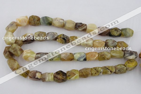 CNG832 15.5 inches 13*18mm faceted nuggets yellow opal beads